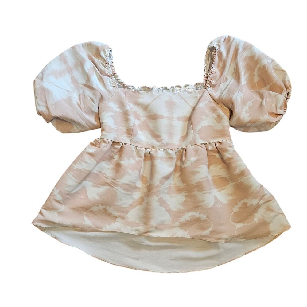 Sachin & Babi Pale Pink Lindsay Peplum Top Short Sleeve Extra Small $295 Classy